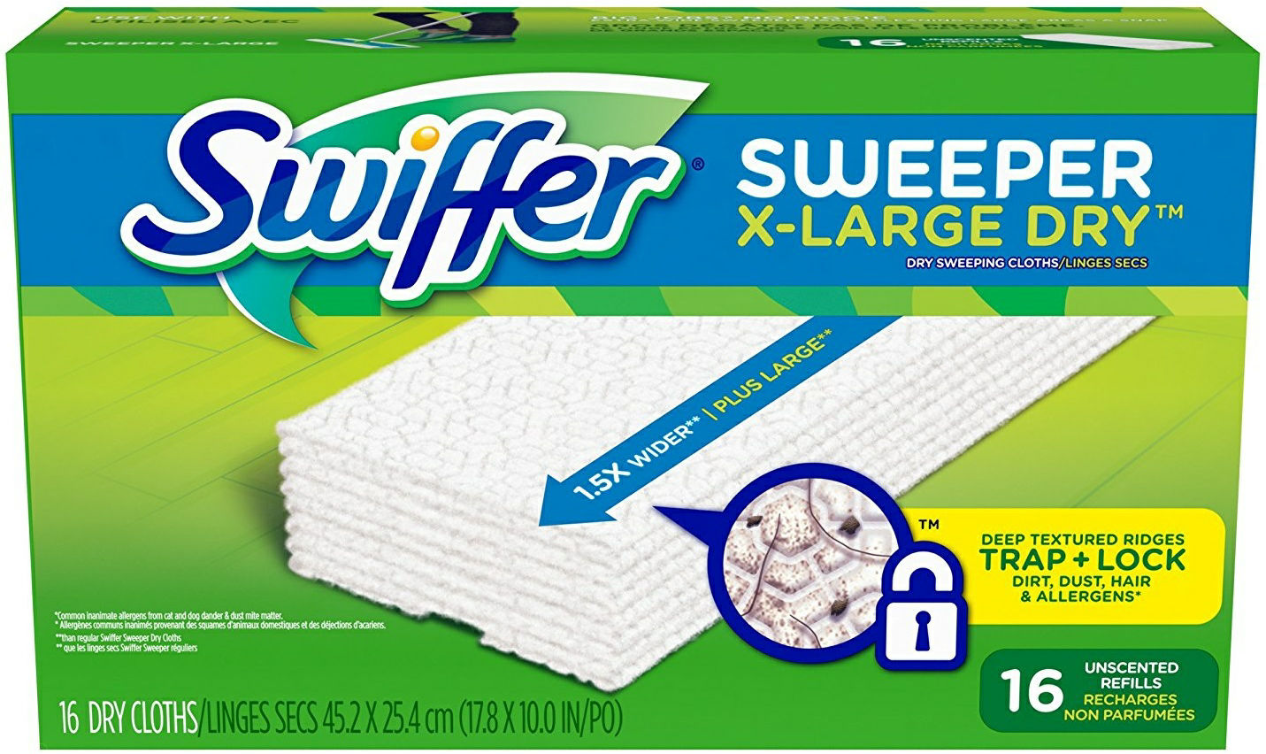 SWIFFER X LARGE-REFILLS-16ct – UNSCENTED - Lee Distributors